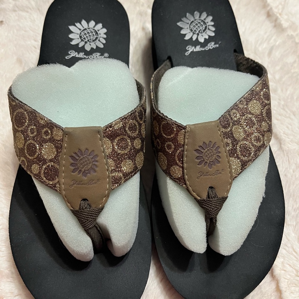 Yellow Box Women's Sandals - Brown and Gold